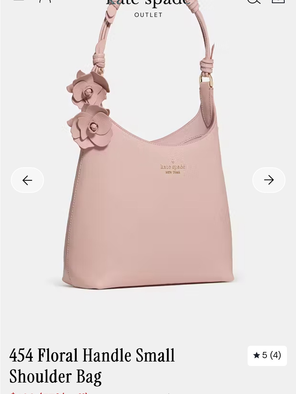 kate spade Blush Pink Floral-Handle Small Shoulder Bag NWT - Picture 2 of 8